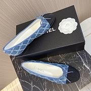 Colestore Chanel Ballet Flats Blue And Black Denim - 2