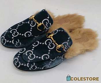 Colestore Gucci Rabbit Fur Flat Slippers