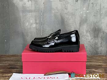 Colestore Valentino Shoe Black Polished Calfskin Loafer