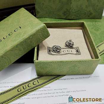 Colestore Gucci GG Marmont Silver Stud Earrings 