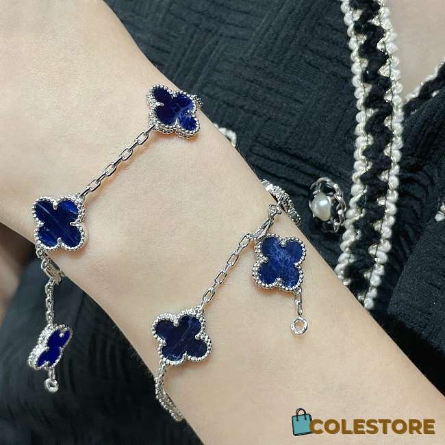 Colestore Van Cleef & Arpels Blue Five-flower Four-leaf Clover Bracelet - 1