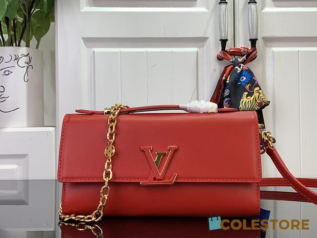 Colestore Louis Vuitton Wallet Chain Capucines Red 12x4x23cm - 1