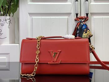 Colestore Louis Vuitton Wallet Chain Capucines Red 12x4x23cm