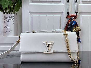 Colestore Louis Vuitton Wallet Chain Capucines White 12x4x23cm