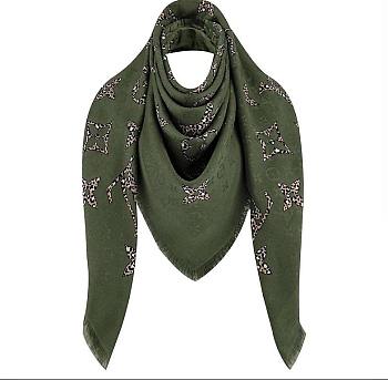 Colestore Louis Vuitton Giant Jungle Shawl Olive Green 142 x 142 cm
