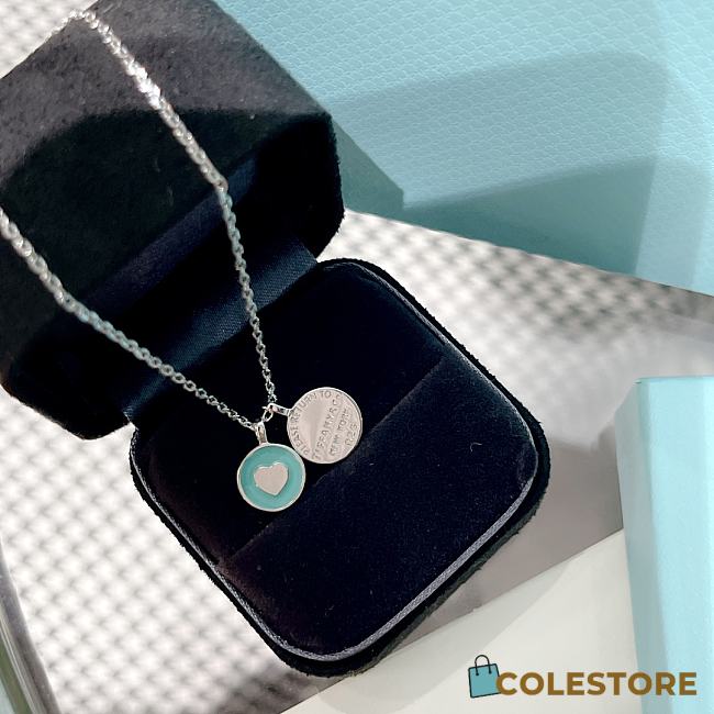 Colestore Tiffany & Co. Return To Tiffany Double Circle Pendant with Blue Enamel - 1