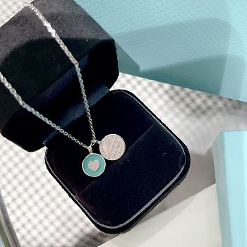 Colestore Tiffany & Co. Return To Tiffany Double Circle Pendant with Blue Enamel