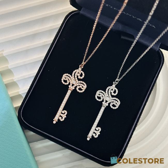 Colestore Tiffany & Co. Key Necklace Rose Gold And Silver  - 1