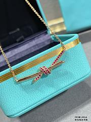 Colestore Tiffany & Co. Return To Tiffany Knot Circle Pendant in Rose Gold with Pink Sapphires - 3