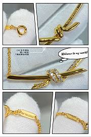 Colestore Tiffany Knot Pendant in Gold with Diamonds - 2