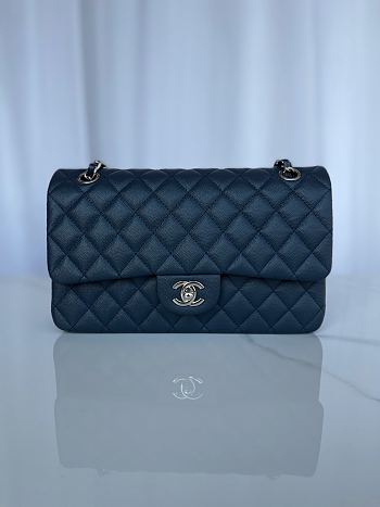 Colestore Chanel Classic Flap Bag Navy Blue 25 cm