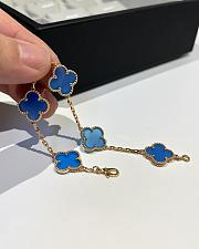 Colestore Van Cleef & Arpels Vintage Alhambra 5 Motifs Blue Agate Yellow Gold Bracelet  - 5