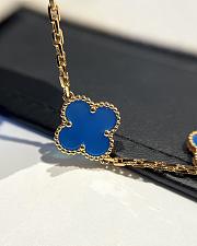 Colestore Van Cleef & Arpels Vintage Alhambra 5 Motifs Blue Agate Yellow Gold Bracelet  - 4
