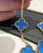 Colestore Van Cleef & Arpels Vintage Alhambra 5 Motifs Blue Agate Yellow Gold Bracelet  - 3