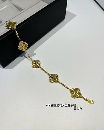 Colestore Van Cleef & Arpels Alhambra 5 Motifs Bracelet 18K Yellow Gold 