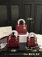 Colestore Dior Lady Dior Mini Bag In Shiny Leather Rouge 17.14 cm  - 1