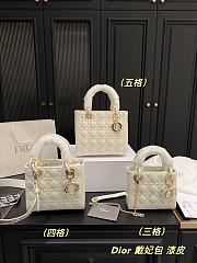 Colestore Dior Lady Dior Mini Bag In Shiny Leather White 20.17 cm  - 1