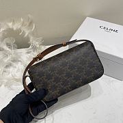  Colestore Celine Triomphe Shoulder Bag In Triomphe Canvas And Calfskintan Brown - 5