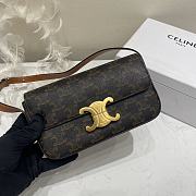  Colestore Celine Triomphe Shoulder Bag In Triomphe Canvas And Calfskintan Brown - 6