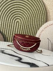 Colestore Chanel 24A Burgundy Pearl Chain Waist Bag 17x24x11cm - 1