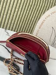 Colestore Chanel 24A Burgundy Pearl Chain Waist Bag 17x24x11cm - 2