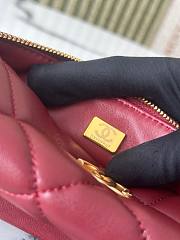 Colestore Chanel 24A Burgundy Pearl Chain Waist Bag 17x24x11cm - 3
