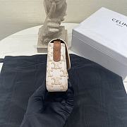 Colestore Celine Women Triomphe Shoulder Bag in Triomphe Canvas and Calfksin-White - 2