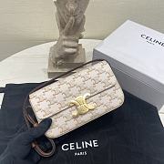 Colestore Celine Women Triomphe Shoulder Bag in Triomphe Canvas and Calfksin-White - 4