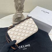 Colestore Celine Women Triomphe Shoulder Bag in Triomphe Canvas and Calfksin-White - 5