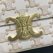 Colestore Celine Women Triomphe Shoulder Bag in Triomphe Canvas and Calfksin-White - 6