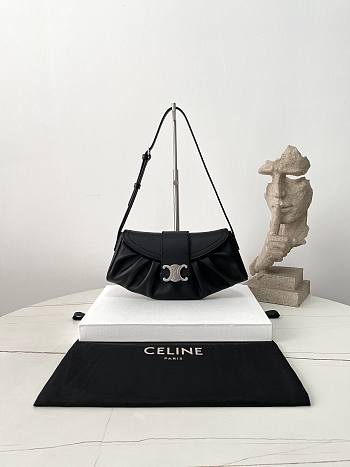 Colesore Celine Teen Polly In Supple Grained Calfskin Black 29.5×14.5×3CM