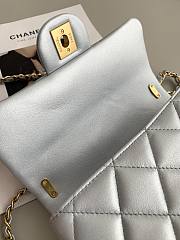 Colestore Chanel 24P Seasonal Mini Flap Bag with Pearl Top Handle Chain 20x7x14CM - 6