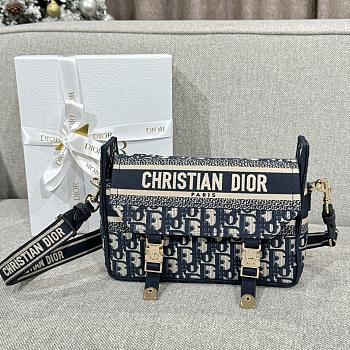 Colestore Dior Small Diorcamp Bag Blue D Oblique 23x15x8CM