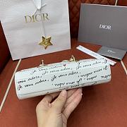 Colestore Dior D-Joy DioramourBag White Calfskin With Black And Red Je Vous Adore Print 22x12x6CM - 4