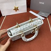 Colestore Dior D-Joy DioramourBag White Calfskin With Black And Red Je Vous Adore Print 22x12x6CM - 2