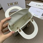 Colestore Dior Bag Latte Calfskin Embroidered with Multicolor Small Flowers Size 17CM - 5