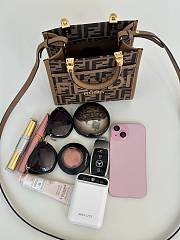 Colestore Fendi Mini Sunshine Shopper Brown 17.5x6x16.5CM - 6
