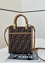 Colestore Fendi Mini Sunshine Shopper Brown 17.5x6x16.5CM - 5