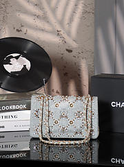 Colestore Chanel 21A Pearl Strass Crystal CC Medium Classic Double Flap Bag 15.5x25.5x6x5CM - 2