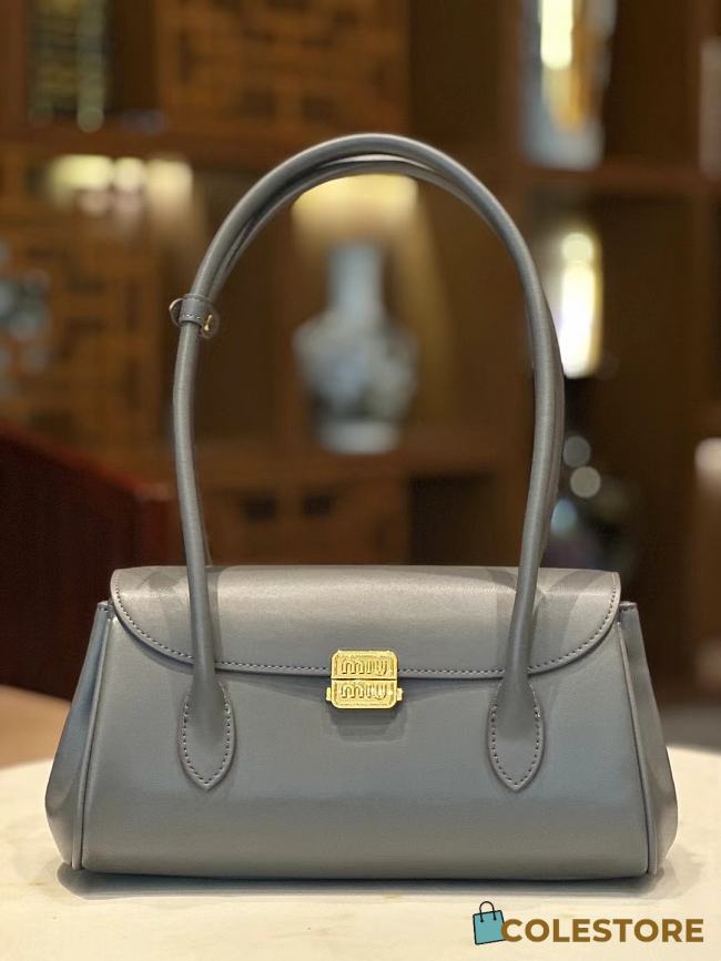 Colestore Miu Miu Clay Grey Leather Shoulder Bag 28x11x15CM - 1