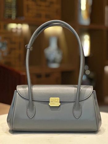 Colestore Miu Miu Clay Grey Leather Shoulder Bag 28x11x15CM