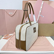 Colestore Miu Miu Beau Canvas And Leather Bag in Natural 34x23x12CM - 5