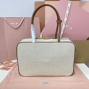 Colestore Miu Miu Beau Canvas And Leather Bag in Natural 34x23x12CM - 3