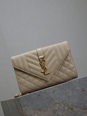 Colestore YSL Saint Laurent Envelope Leather Shoulder 21×13×6cm - 4