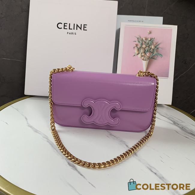 Colestore Celine Women Chain Shoulder Bag Cuir Triomphe 21x10x4CM - 1