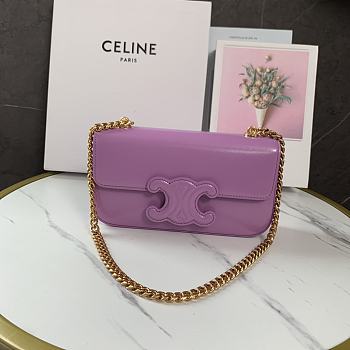 Colestore Celine Women Chain Shoulder Bag Cuir Triomphe 21x10x4CM