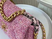 Colestore Chanel 19 Flap Bag Tweed Pink 26x9x16CM - 4
