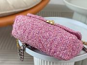 Colestore Chanel 19 Flap Bag Tweed Pink 26x9x16CM - 5