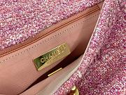 Colestore Chanel 19 Flap Bag Tweed Pink 26x9x16CM - 2