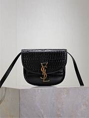 Colestore YSL Kaia Small Satchel In Shiny Crocodile-Embossed Leather 18x15.5x5.5cm - 1
